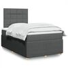 vidaXL Cama boxspring com colchão 120x190 cm tecido cinzento-escuro