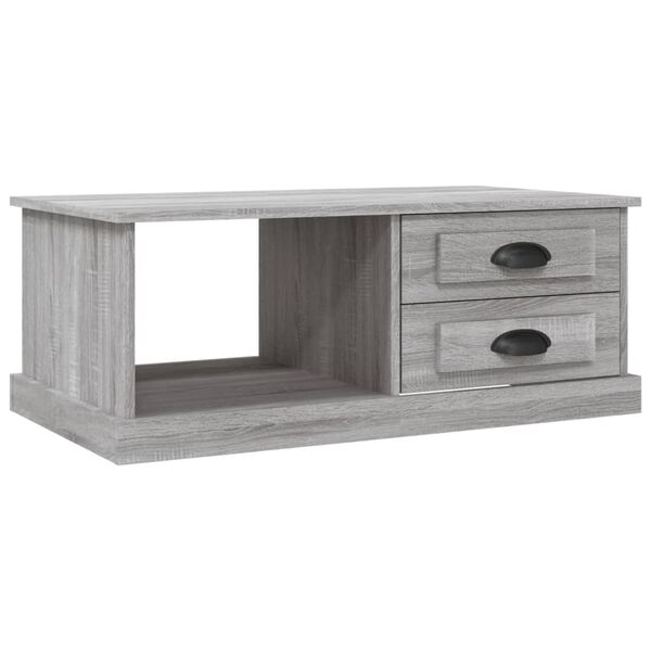 vidaXL Mesa de centro 90x50x35 cm derivados madeira cinzento sonoma