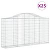 vidaXL Cestos gabi&atilde;o arqueados 25 pcs 200x30x100/120 ferro galvanizado