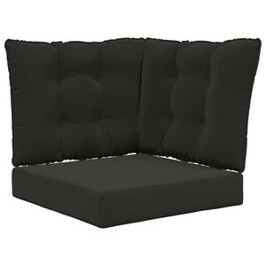 vidaXL Almofada para Sof&aacute; Externo 3 pcs Preto Poli&eacute;ster