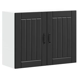 vidaXL Arm&aacute;rio de parede da cozinha Lucca derivados de madeira preto
