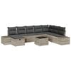 vidaXL Conjunto de Sof&aacute; de Jardim 9 unid. Cinzento-claro vime PE