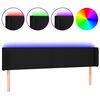 vidaXL Cabeceira de cama c/ luzes LED tecido 183x16x78/88 cm preto
