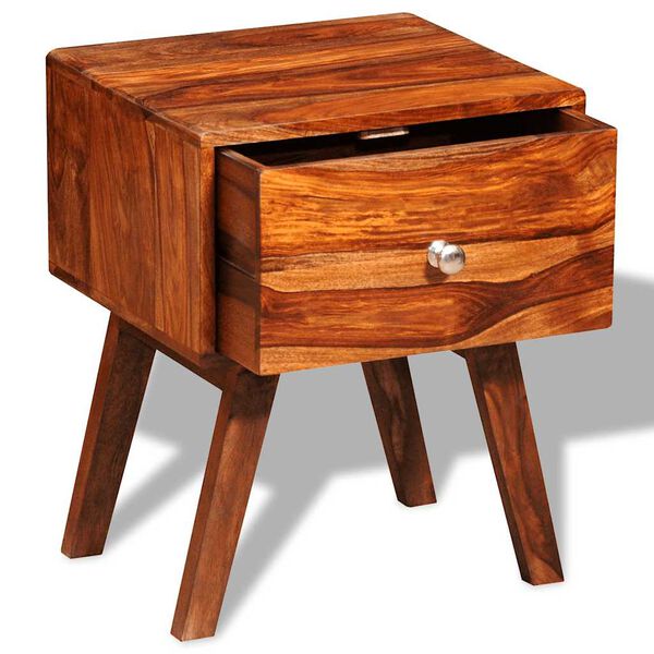 vidaXL Mesa de cabeceira com 1 gaveta 55 cm madeira de ac&aacute;cia maci&ccedil;a