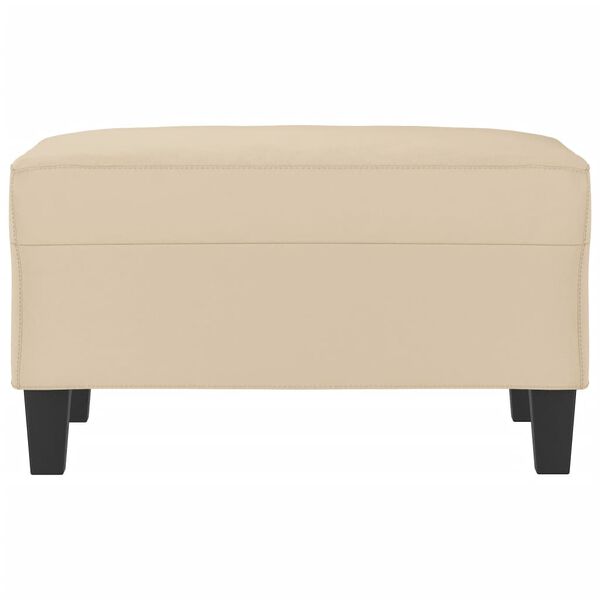 vidaXL Apoio de p&eacute;s 70x55x41 cm tecido de microfibra cor creme