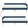 vidaXL Estrutura de Cama de Canto com Colch&atilde;o 2 pcs Azul tecido