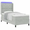 vidaXL Cama Box com colch&atilde;o com led Cinzento-claro 90 x 190 cm Veludo
