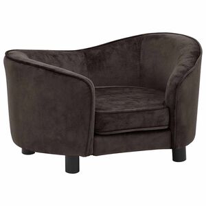 vidaXL Sof&aacute; para c&atilde;es 69x49x40 cm pel&uacute;cia castanho