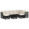vidaXL Conjunto de Sof&aacute; de Jardim 10 unid. Preto vime PE