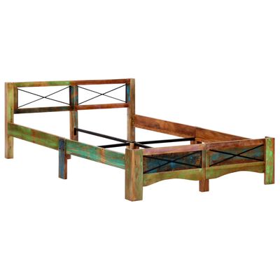 vidaXL Estrutura de cama madeira recuperada maciça 140x200 cm