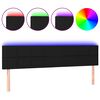 vidaXL Cabeceira de cama c/ luzes LED tecido 160x5x78/88 cm preto