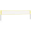 vidaXL Rede de badminton 600x155 cm tecido PE amarelo e preto