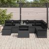 vidaXL Conjunto de Sof&aacute; de Jardim com almofada 9 pcs Preto vime PE