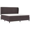 vidaXL Cama Box com colch&atilde;o Castanho escuro 200 x 200 cm tecido