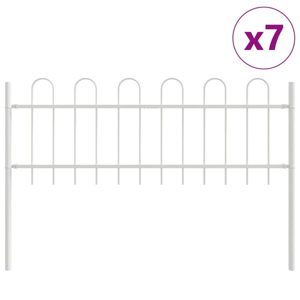 vidaXL Cerca para Jardim 7 pcs Branco 11,9 x 0,6 m