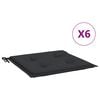 vidaXL Almofad&otilde;es p/ cadeiras de jardim 6 pcs tecido oxford preto