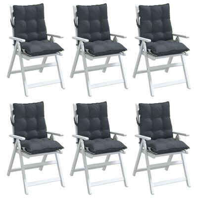 vidaXL Almofadões cadeira encosto baixo 6 pcs tecido oxford antracite
