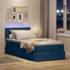 vidaXL Cama com arruma&ccedil;&atilde;o e LED com colch&atilde;o Azul 90 x 190 cm tecido