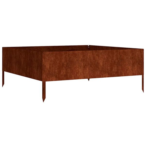 vidaXL Canteiro elevado de jardim 100x100x41 cm a&ccedil;o corten