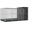 vidaXL Avi&aacute;rio com Extens&atilde;o Prata 416x203x216 cm A&ccedil;o
