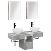 vidaXL Conjunto de Arm&aacute;rios para Banheiro 5 pcs Cinzento Cimento