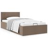 vidaXL Cama hidr&aacute;ulica c/ arruma&ccedil;&atilde;o 100x200cm tecido cinza-acastanhado
