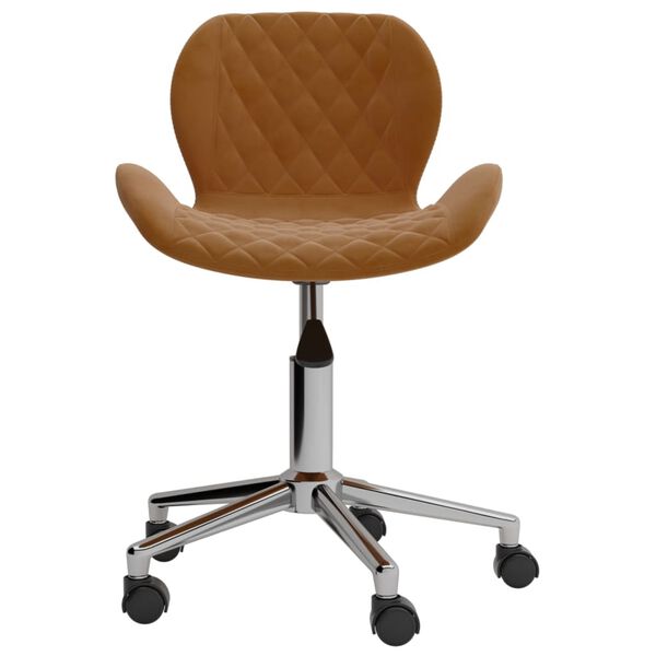 vidaXL Cadeiras de jantar girat&oacute;rias 2 pcs veludo castanho