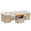 vidaXL 8 pcs conjunto de sof&aacute;s p/ jardim com almofad&otilde;es vime PE bege