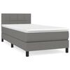 vidaXL Cama com molas/colch&atilde;o 100x200 cm tecido cinza-escuro