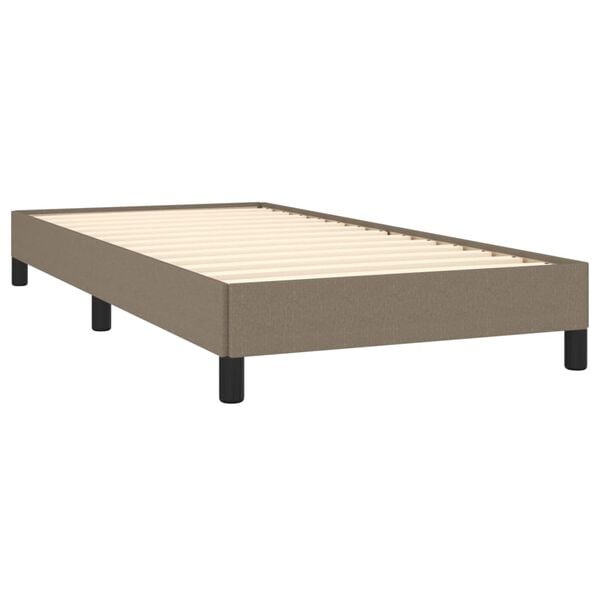 vidaXL Estrutura cama sem colch&atilde;o 90x200 cm tecido cinza-acastanhado