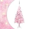 vidaXL &Aacute;rvore Natal artificial pr&eacute;-iluminada c/ bolas PVC rosa