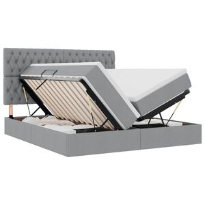 vidaXL Cama com Armazenamento Cinzento-claro 180 x 200 cm Tecido