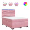 vidaXL Cama com molas/colch&atilde;o 140x190 cm veludo rosa