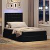 vidaXL Cama com arruma&ccedil;&atilde;o e LED com colch&atilde;o Preto 120 x 200 cm Veludo