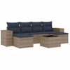 vidaXL Conjunto de sof&aacute; de jardim com 7 pe&ccedil;as e almofadas em rattan sint&eacute;tico cinza