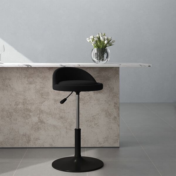 vidaXL Cadeira de jantar girat&oacute;ria veludo preto