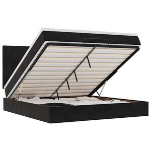 vidaXL Estrutura de cama otomana com colch&otilde;es 180x200cm veludo preto