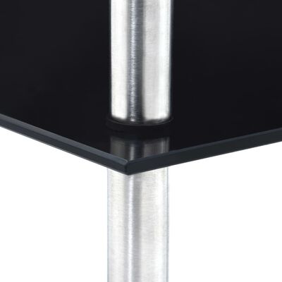 vidaXL Estante 5 prateleiras 30x30x130 cm vidro temperado preto