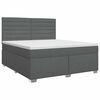 vidaXL Cama box spring com colch&atilde;o Cinzento-Escuro 140 x 200 cm Tecido