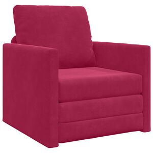 vidaXL Sof&aacute;-Cama Vinho Vermelho 74 x 77 x 81 cm Veludo