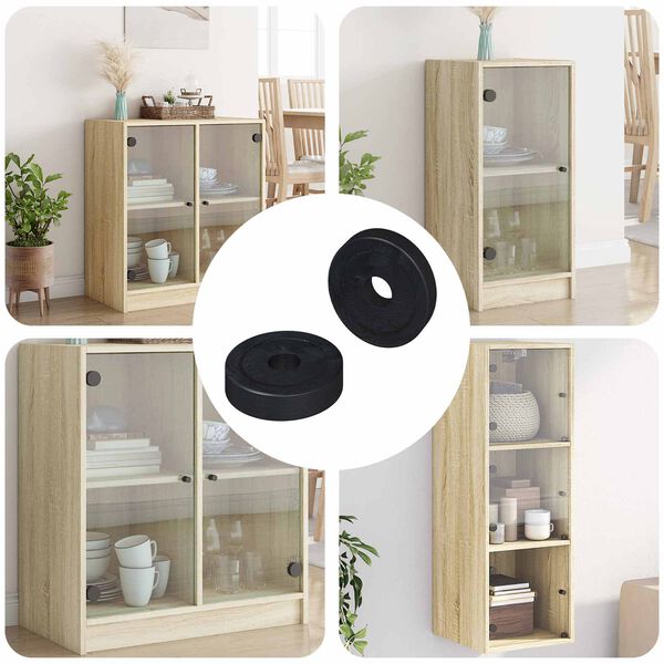 vidaXL compat&iacute;vel com Arruela Plana 2 pcs Preto &empty;15 x 3 mm