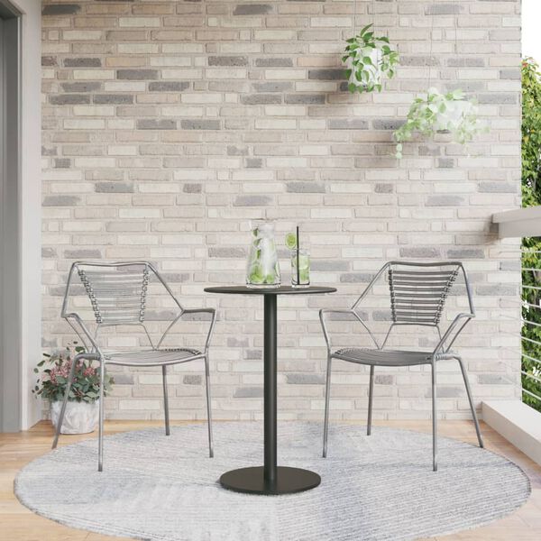 vidaXL Mesa de jardim redonda Ø50x72 cm aço preto