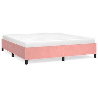 vidaXL Estrutura de cama 160x200 cm veludo rosa