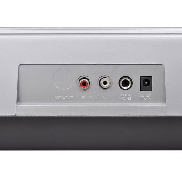 vidaXL Conjunto de teclado el&eacute;trico c/ 61 teclas prateado e preto