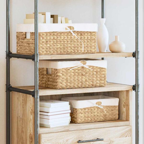 vidaXL Cestos de Armazenamento 3 pcs Natural 40 x 30 x 18 cm