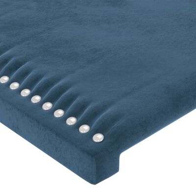 vidaXL Cabeceira cama c/ abas veludo 103x23x118/128 cm azul-escuro