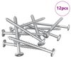 vidaXL Parafusos de Madeira 12 pcs Prateado M6 x 70 mm A&ccedil;o