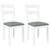 vidaXL Cadeiras de jantar com almofad&otilde;es 2 pcs madeira maci&ccedil;a branco