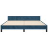 vidaXL Estrutura de cama c/ cabeceira 180x200 cm veludo azul-escuro