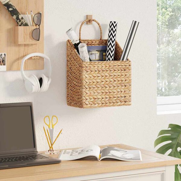 vidaXL Cesta Suspensa Natural 30 x 17,5 x 49,5 cm Jacinto de &aacute;gua